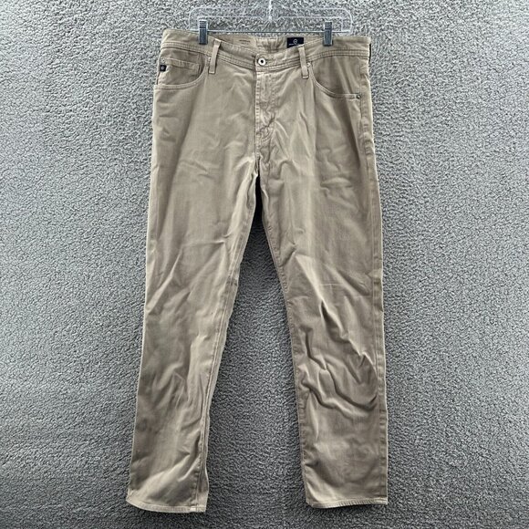 AG Adriana Goldschmeid Jeans The Graduate Tailored Leg Men 36 X 32 Khaki Stretch